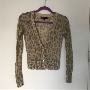 Leopard Print Cardigan Banana Republic Mad Men XS